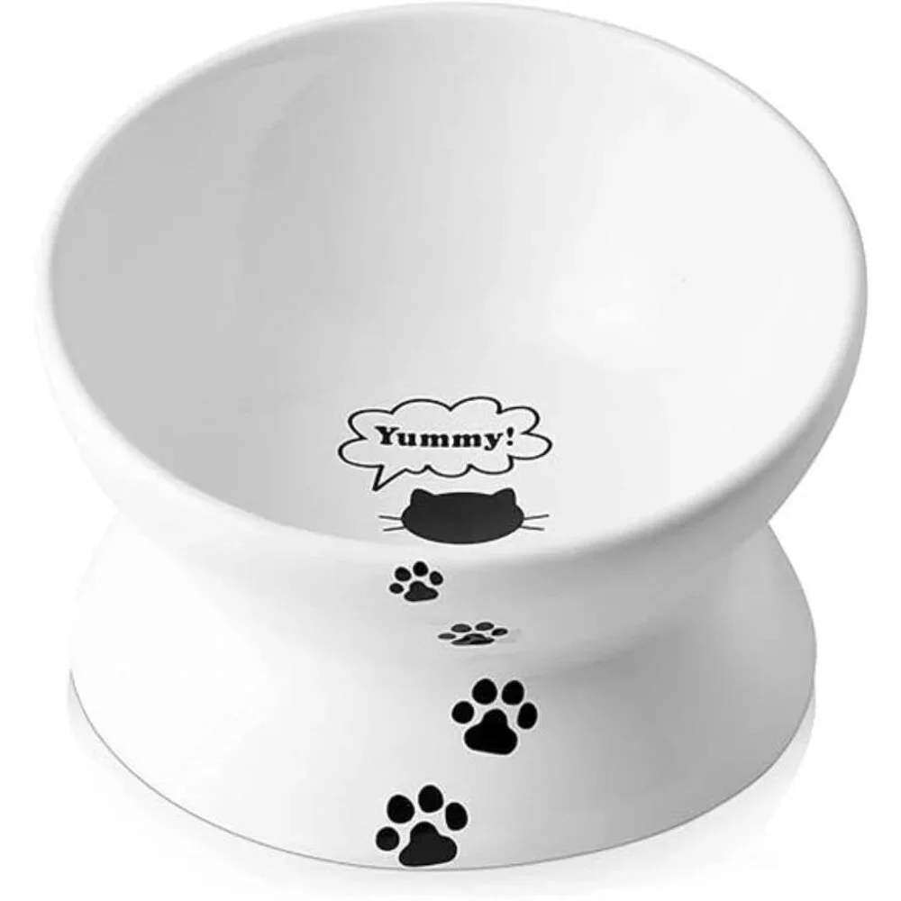 Cat Bowl Anti Vomiting, Raised Food Bowls, Tilted Elevated Bowl,Ceramic Pet Bowl